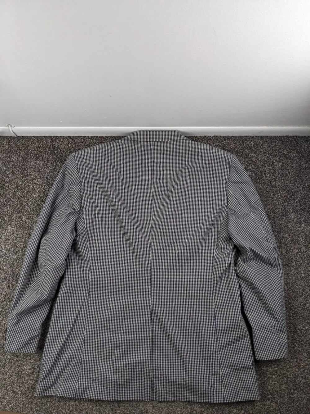 Orvis 50L Sport Coat Blazer Gingham Checked Cotton Blend 3 Roll 2 Blue